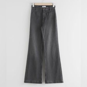 Other stories flared high waist jeans dark grey